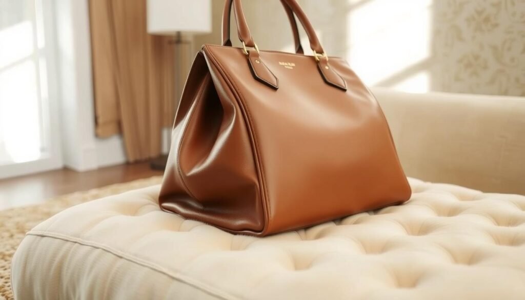 A luxurious pre-owned designer handbag rests atop a plush cream-colored velvet surface, its polished brass hardware gleaming under soft, diffused lighting. The bag's iconic silhouette and supple leather evoke a sense of timeless elegance. In the background, a warm, neutral color palette creates a serene, sophisticated ambiance, while subtle textures, such as a woven rug or patterned wallpaper, add depth and visual interest. The overall composition conveys a mood of refined, sustainable luxury - a testament to the enduring appeal and responsible practices of the high-end resale market. A luxurious pre-owned designer handbag rests atop a plush cream-colored velvet surface, its polished brass hardware gleaming under soft, diffused lighting. The bag's iconic silhouette and supple leather evoke a sense of timeless elegance. In the background, a warm, neutral color palette creates a serene, sophisticated ambiance, while subtle textures, such as a woven rug or patterned wallpaper, add depth and visual interest. The overall composition conveys a mood of refined, sustainable luxury - a testament to the enduring appeal and responsible practices of the high-end resale market.